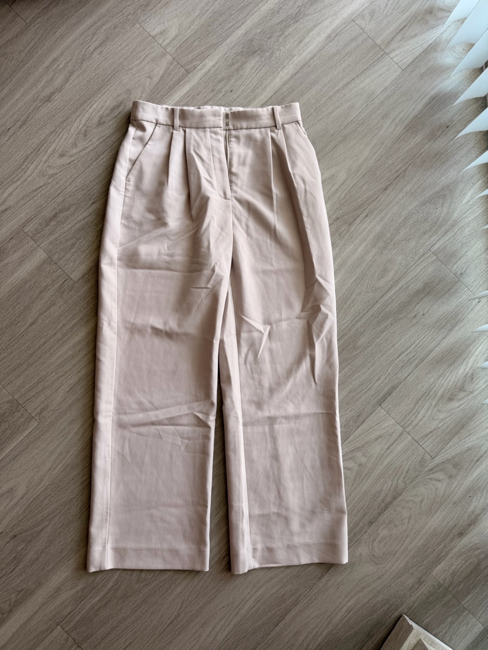 Abercrombie & Fitch Pale Blush Wide-Leg Trousers